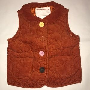 Orange Corduroy Vest Gymboree Fall for Monkeys 3-4